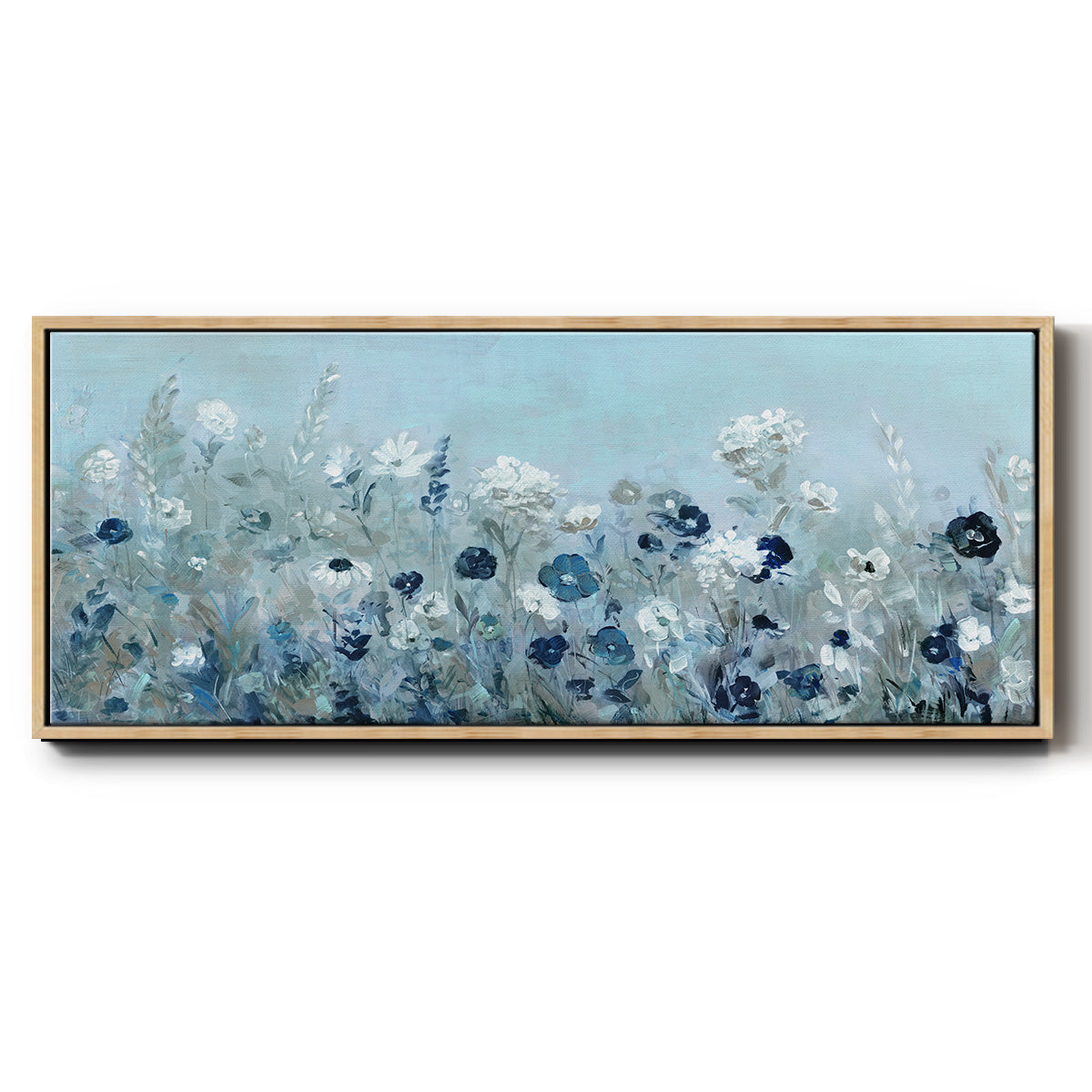 Teal Light Garden - Floater Framed Canvas Print