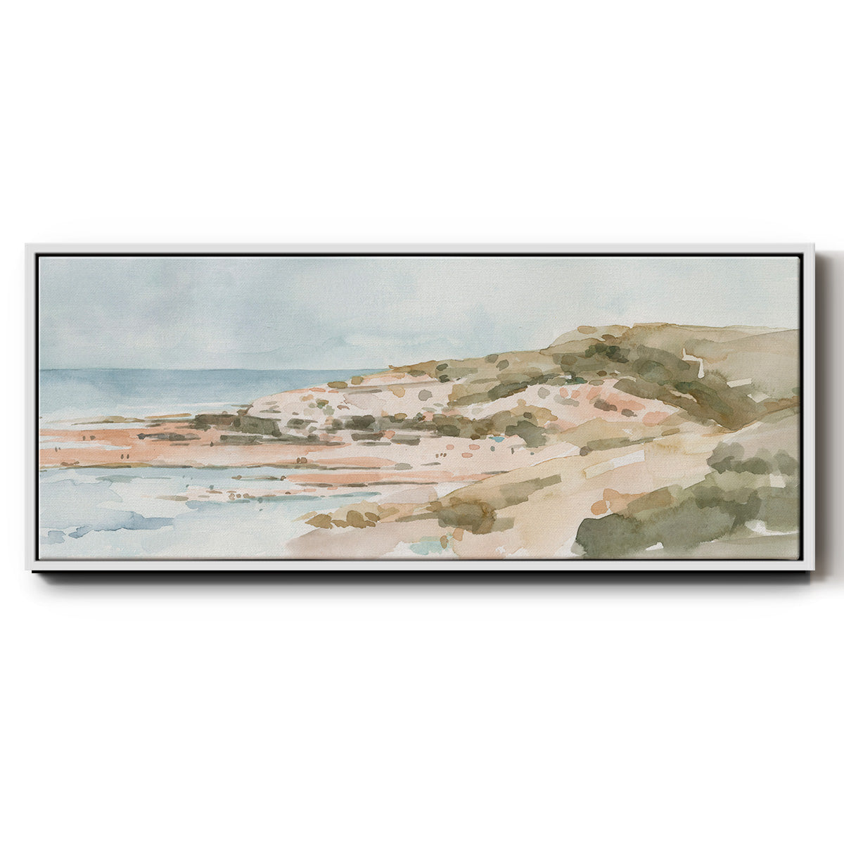 Neutral Seaside II - Floater Framed Canvas Print