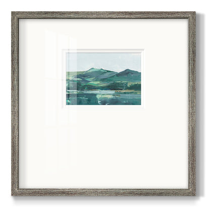 Green Grey Mountains II Premium Framed Print Double Matboard