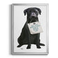 Love and Black Labrador - Modern Framed Canvas Print