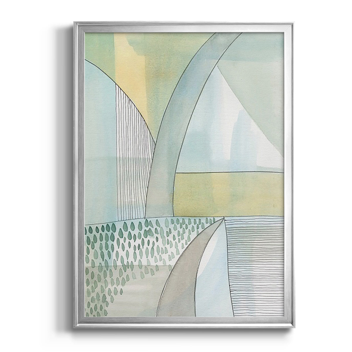 Mint Reflection II - Modern Framed Canvas Print