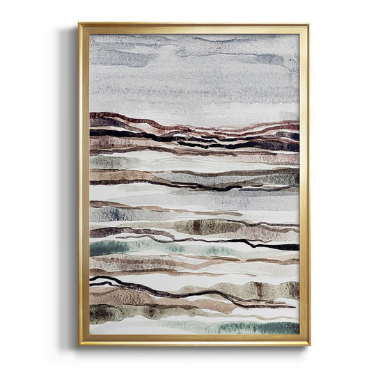 Muted Earth Layers I - Modern Framed Canvas Print