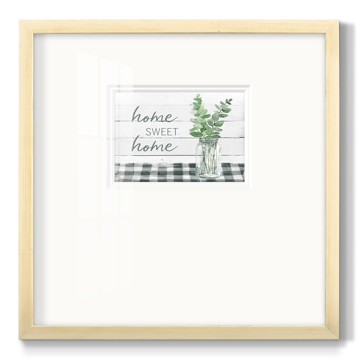 Eucalyptus Home Sweet Home - Double Matboard Framed Print