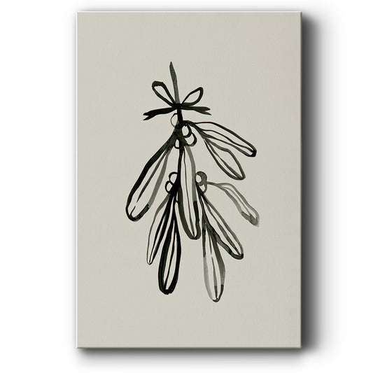 Mistletoe Sketch with Bows I - Gallery Wrapped Canvas