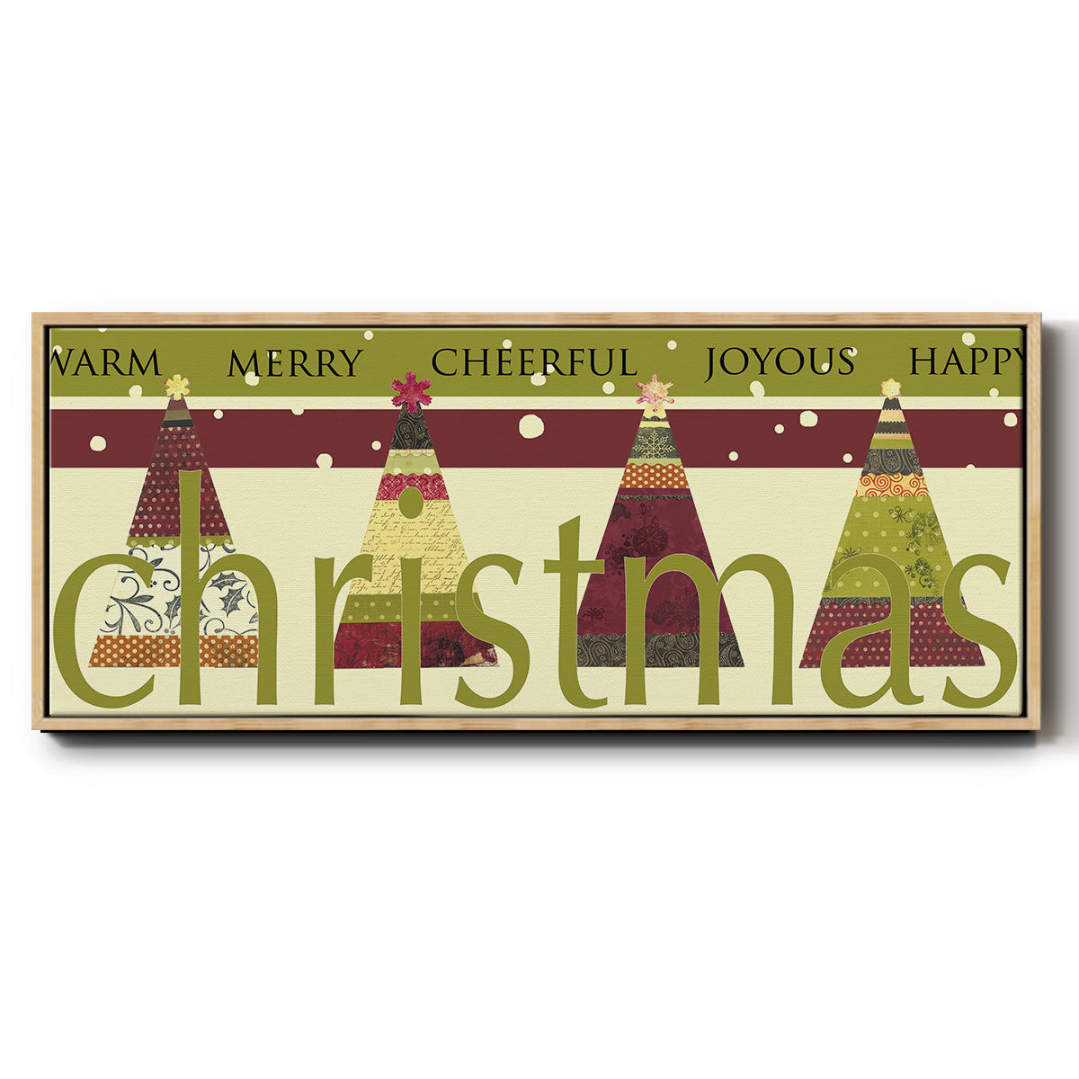 Happy Merry Joyous - Floater Framed Canvas Print