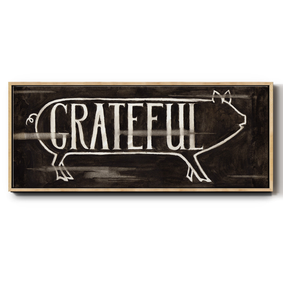 Grateful Pig - Floater Framed Canvas Print