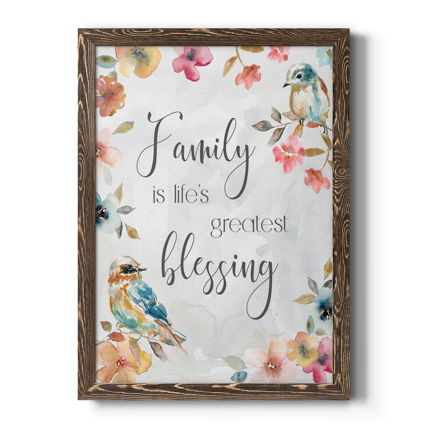 Spring Bird Blessing - Barnwood Framed Canvas Print