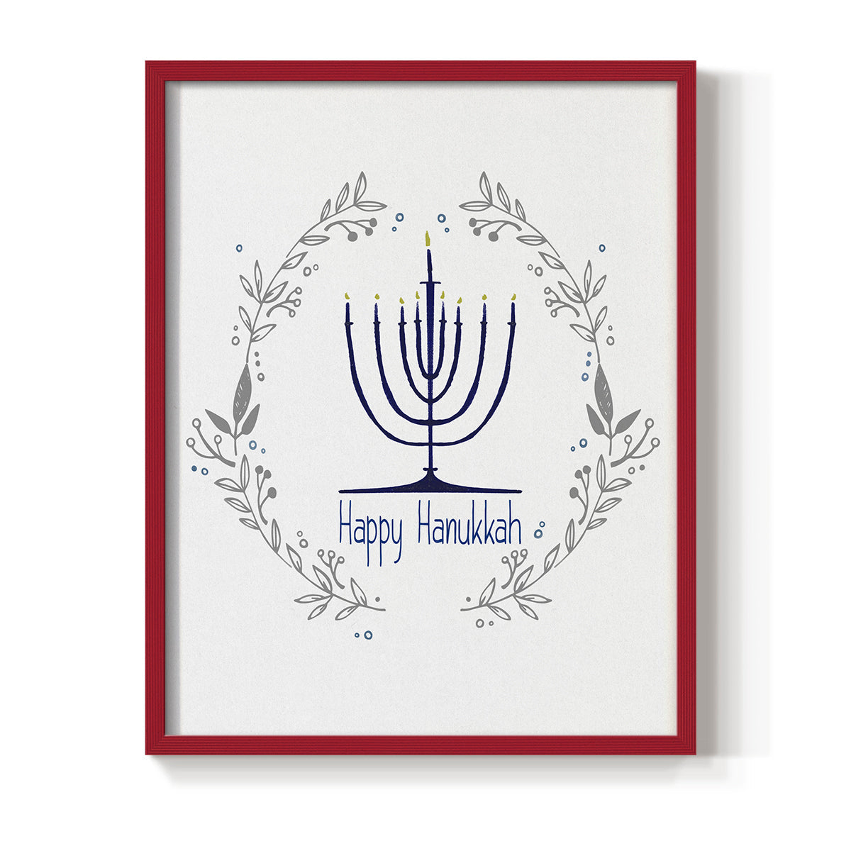Happy Hanukkah II - Restickable Framed Art Print