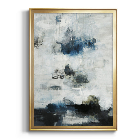 Black & Blue - Modern Framed Canvas Print