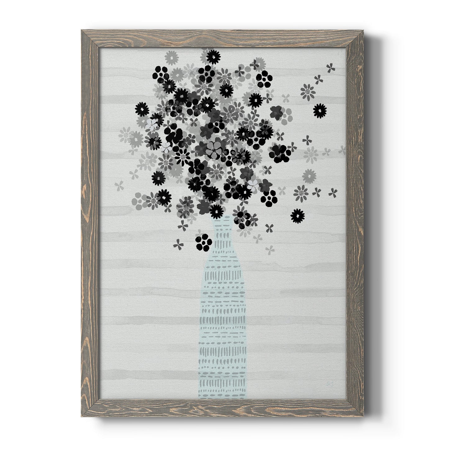 Bouquet of Black & White - Premium Canvas Framed in Barnwood - Ready to Hang