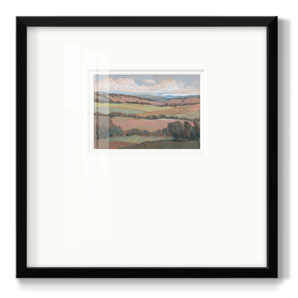 Hilly Countryside II - Double Matboard Framed Print