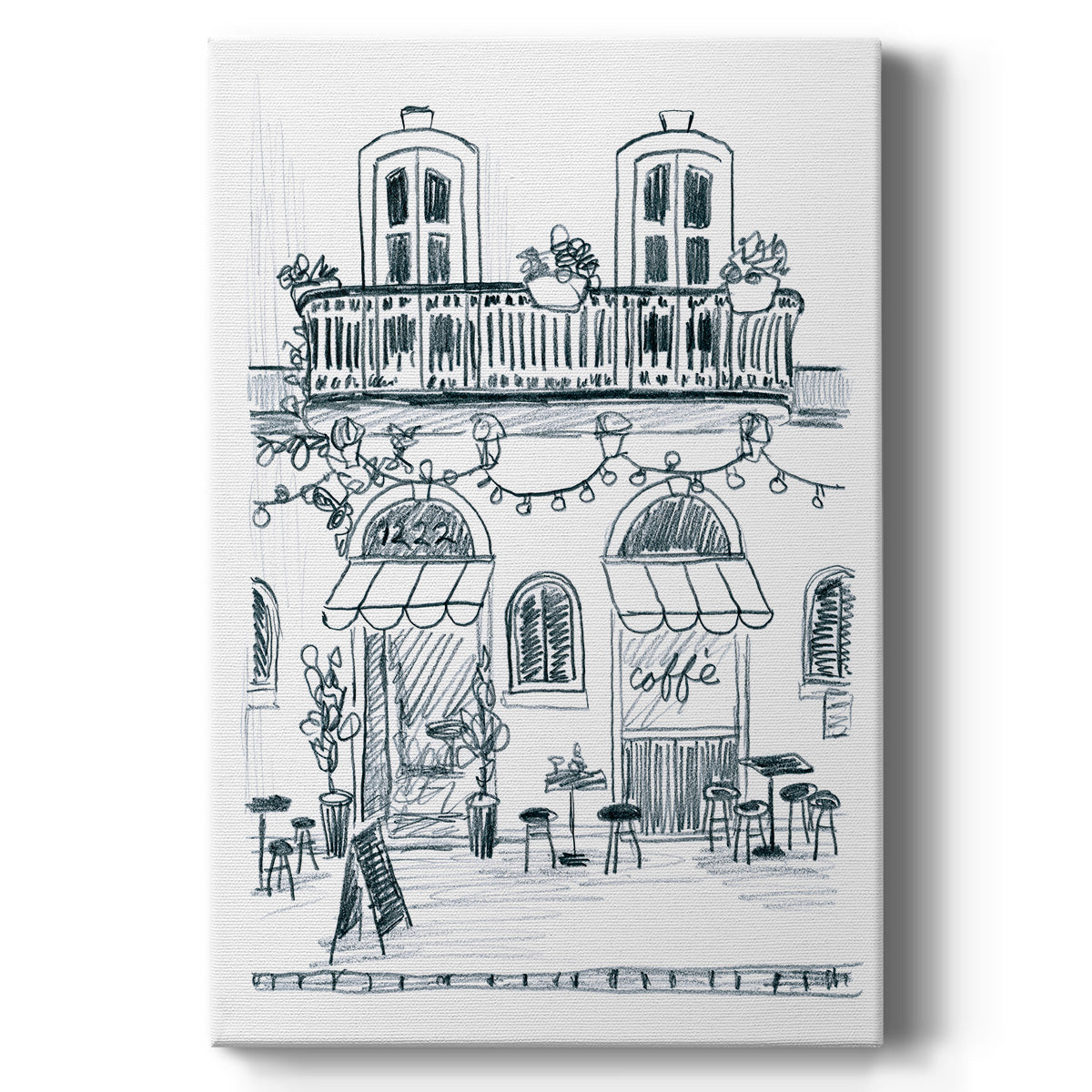 Italian Street Sketch II Premium Gallery Wrapped Canvas - Ready to Hang