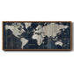 Old World Map Blue - Floater Framed Canvas Print