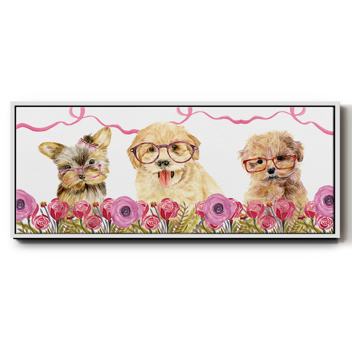 Puppy Valentine Collection D - Floater Framed Canvas Print