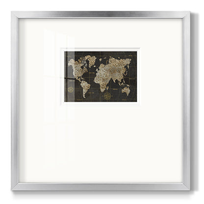 Safari World Map - Double Matboard Framed Print