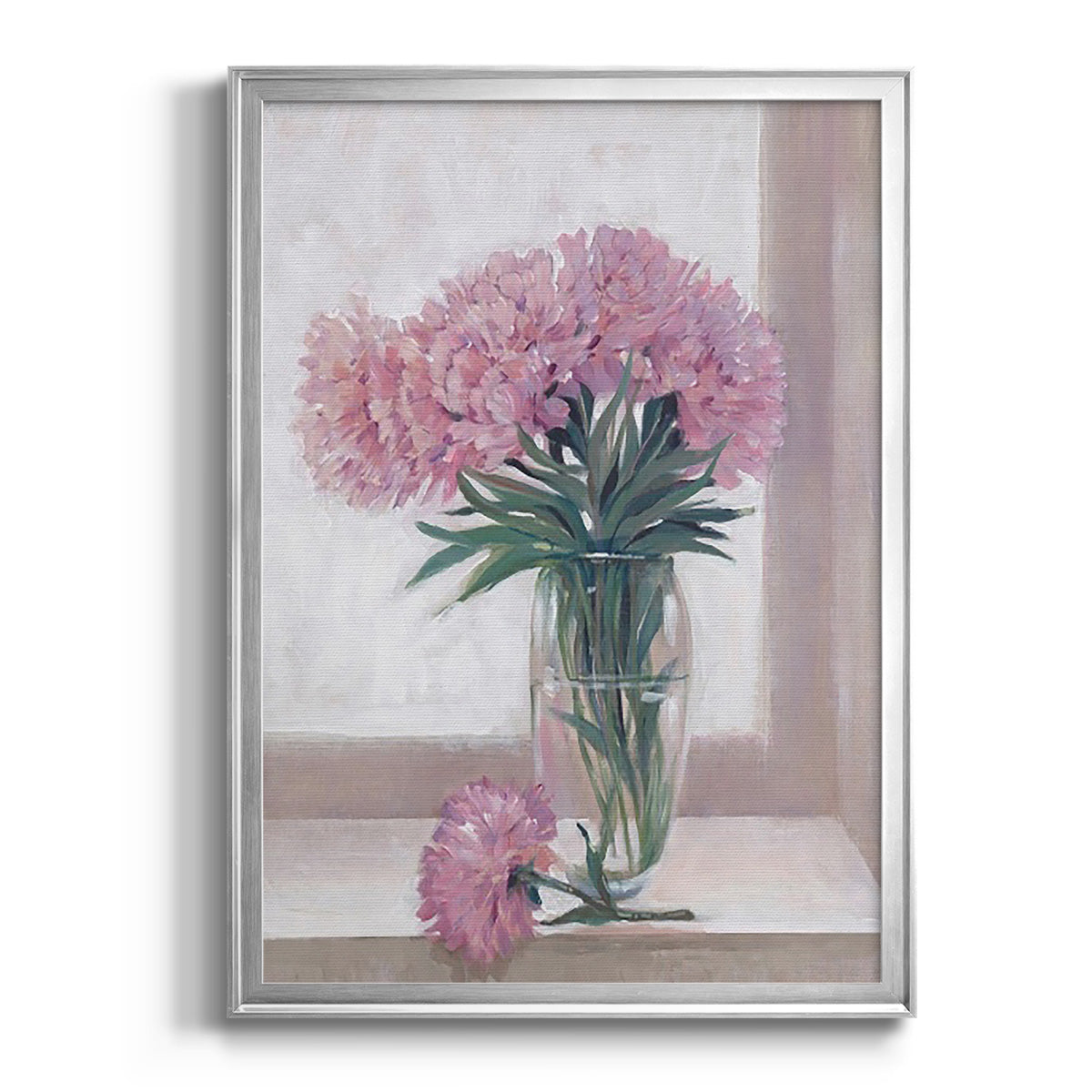 Windowsill Floral I - Modern Framed Canvas Print