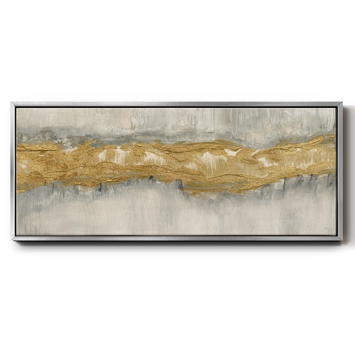 Golden Stream - Floater Framed Canvas Print