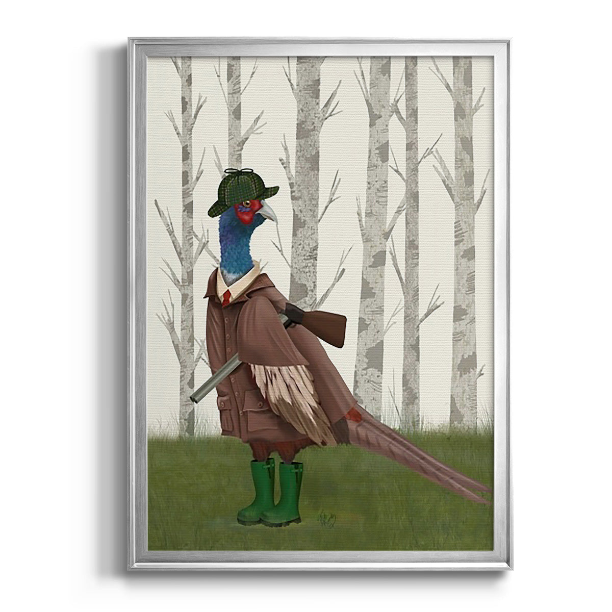 Pheasant Shooting Party 5 - Modern Framed Canvas Print