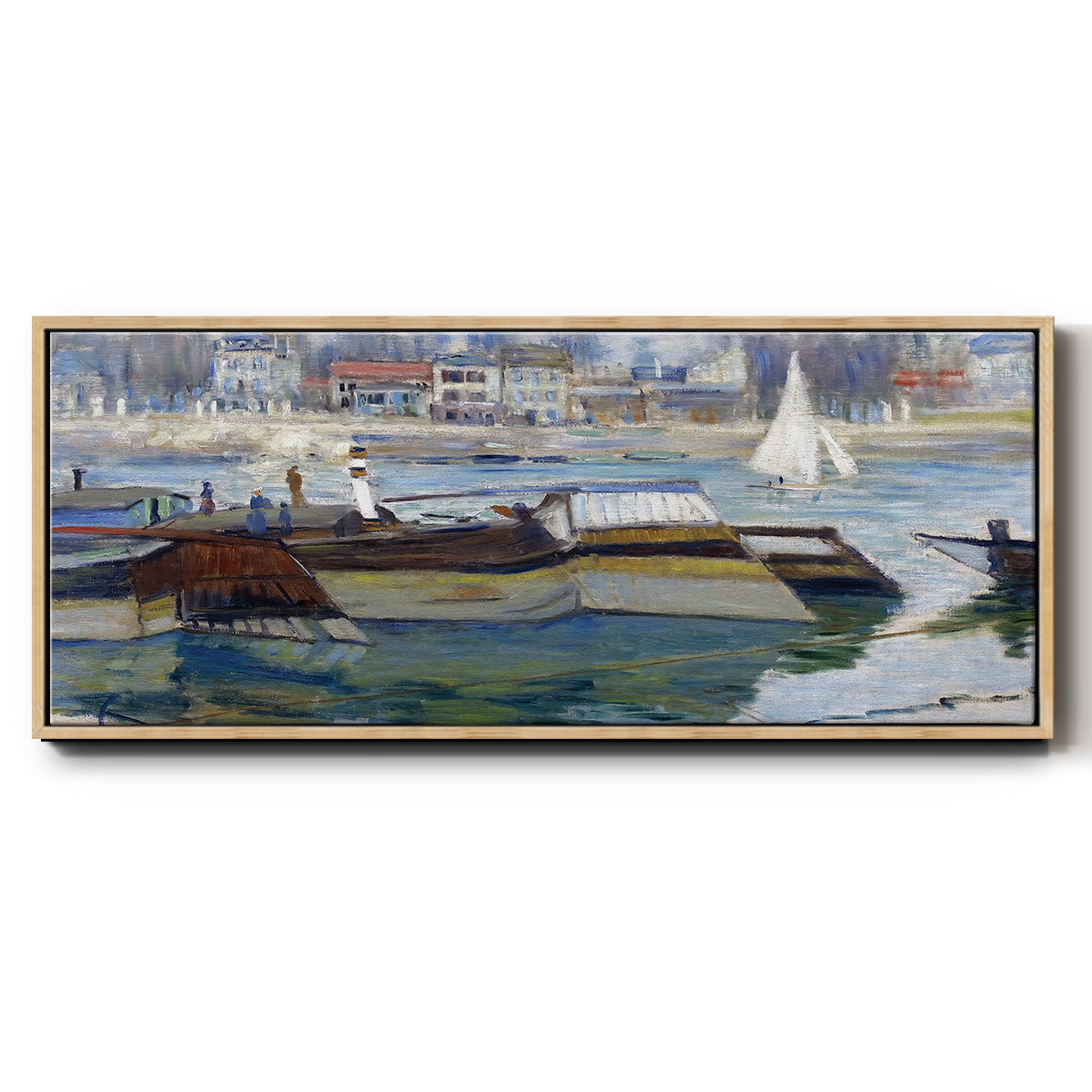 The Seine at Asnieres 2, 1873 - Floater Framed Canvas Print