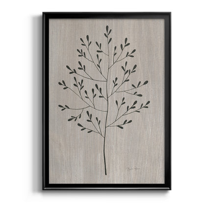 Leaves and Wood II - Modern Framed Canvas Print
