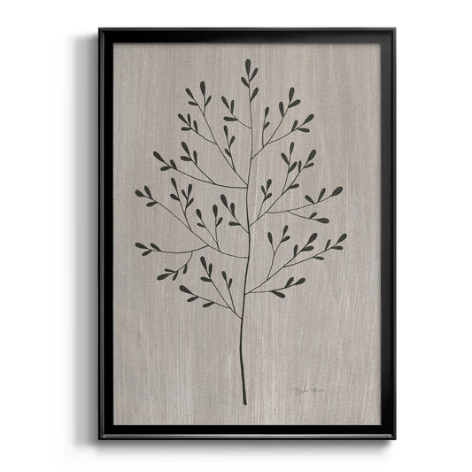 Leaves and Wood II - Modern Framed Canvas Print