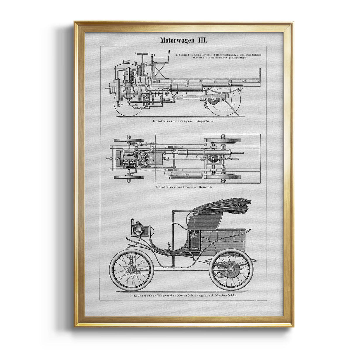 Industrial Motorcar - Modern Framed Canvas Print