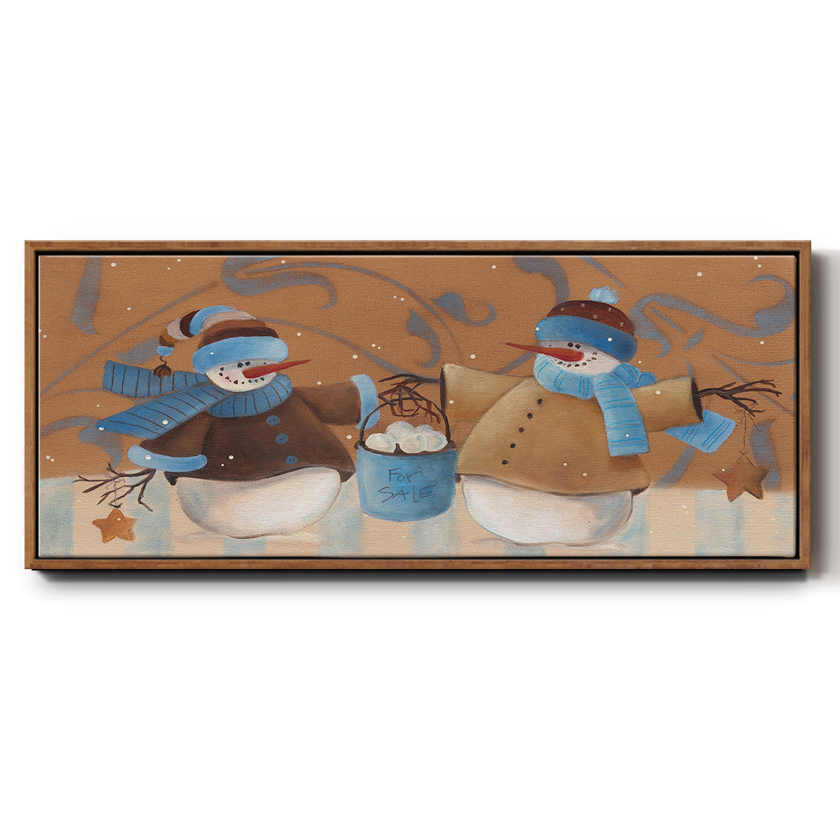Snowball Bucket - Floater Framed Canvas Print