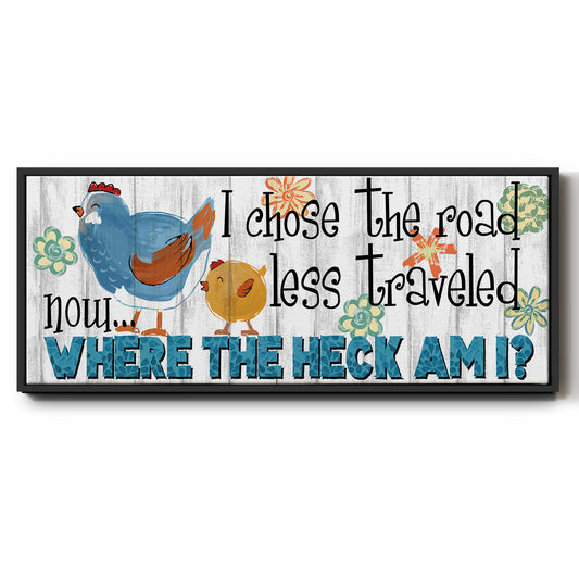 The Road Less - Floater Framed Canvas Print