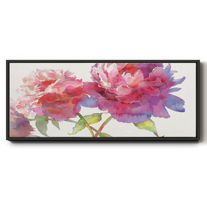 Prize Peonies II - Floater Framed Canvas Print