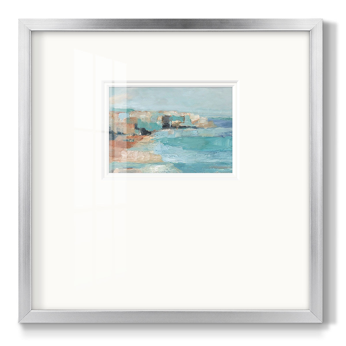 Turquoise Cliff Wall I - Double Matboard Framed Print