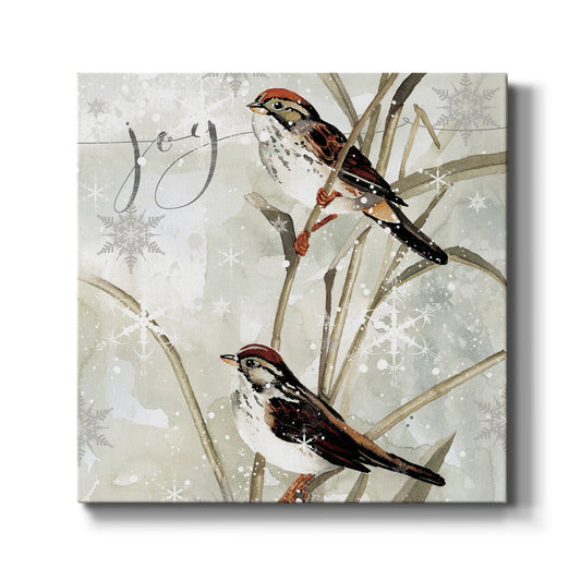 Winter Birds Peace-Premium Gallery Wrapped Canvas - Ready to Hang