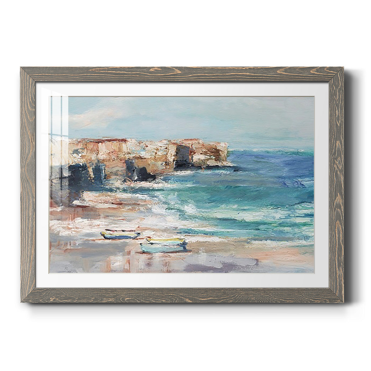 Sea Cliff Study I - Barnwood Framed Art Print