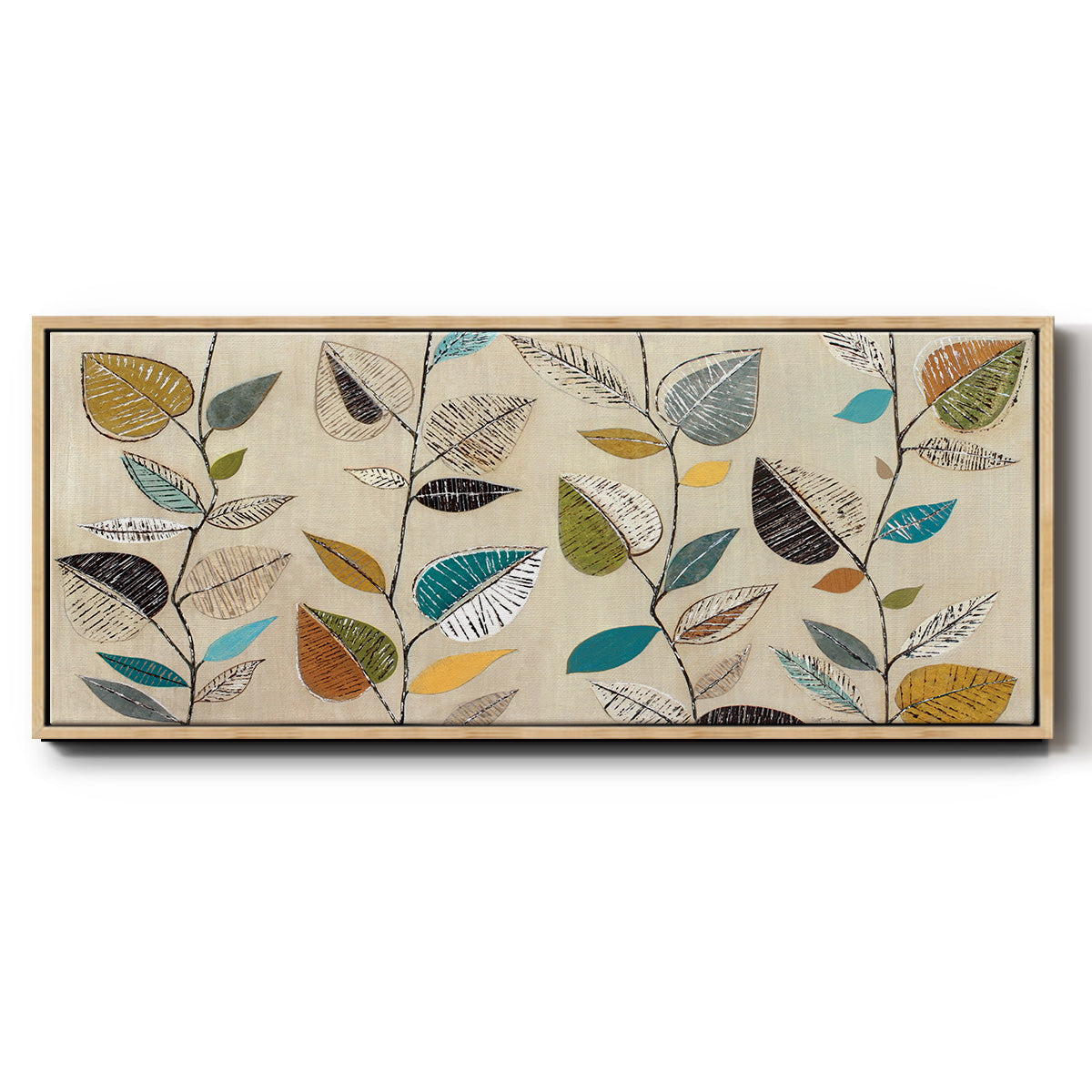 Dancing Leaves III - Floater Framed Canvas Print