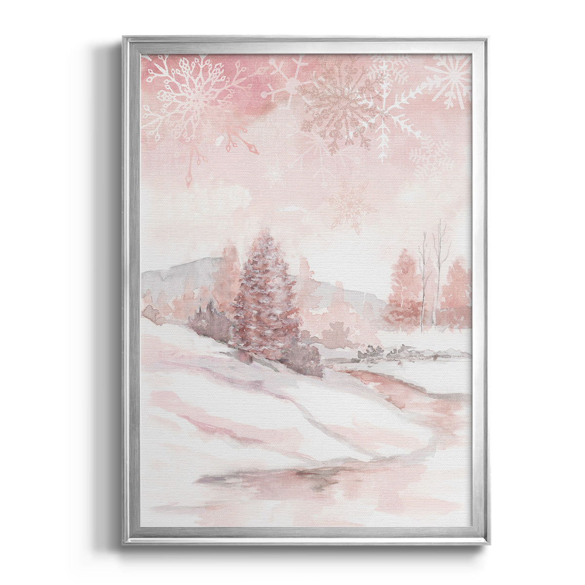 Blush Winter - Modern Framed Canvas Print