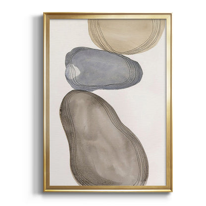 River Rocks Contour II - Modern Framed Canvas Print