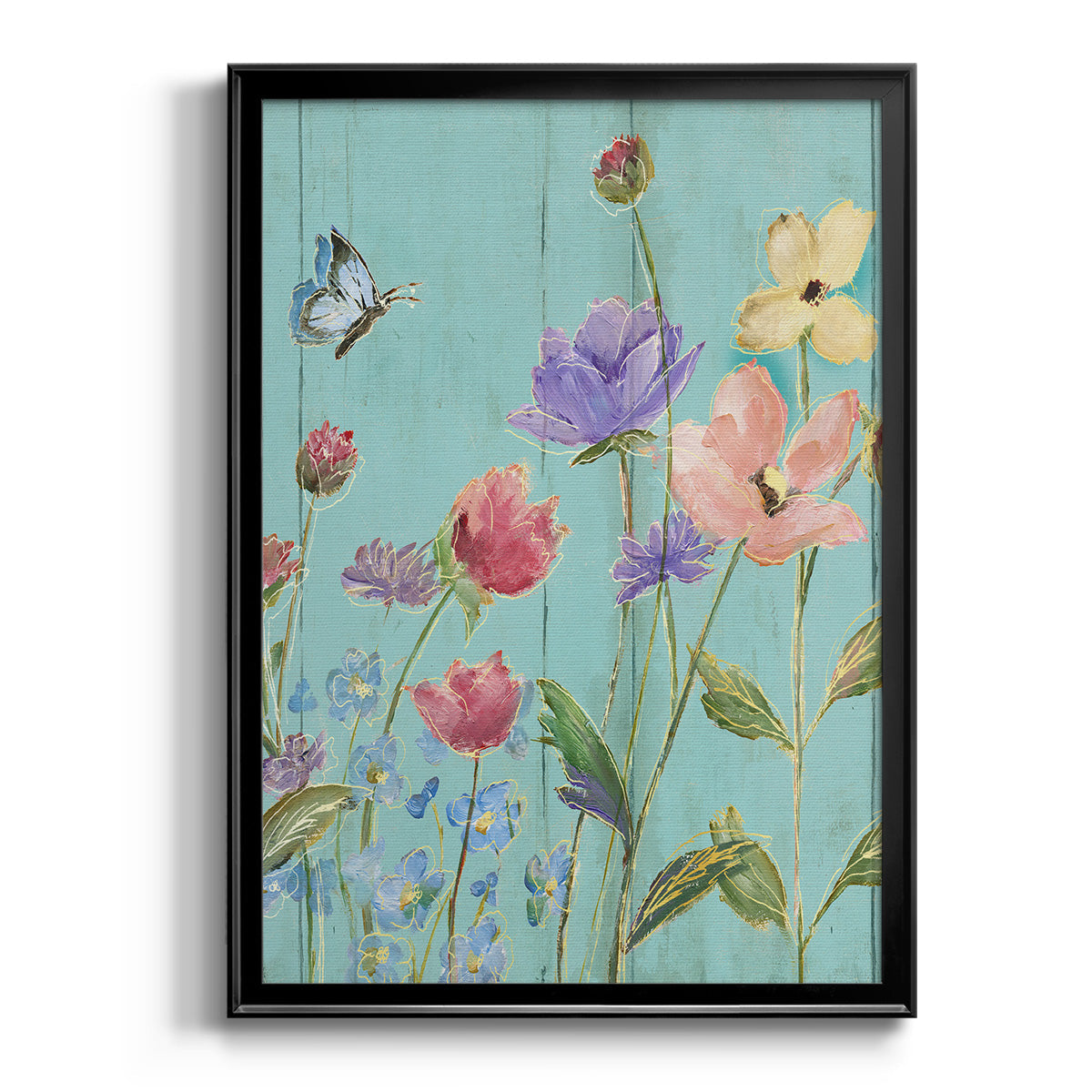 Wildflower Flutter III - Modern Framed Canvas Print