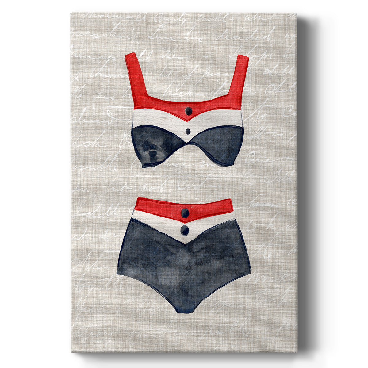 Vintage Swimming I Premium Gallery Wrapped Canvas - Ready to Hang