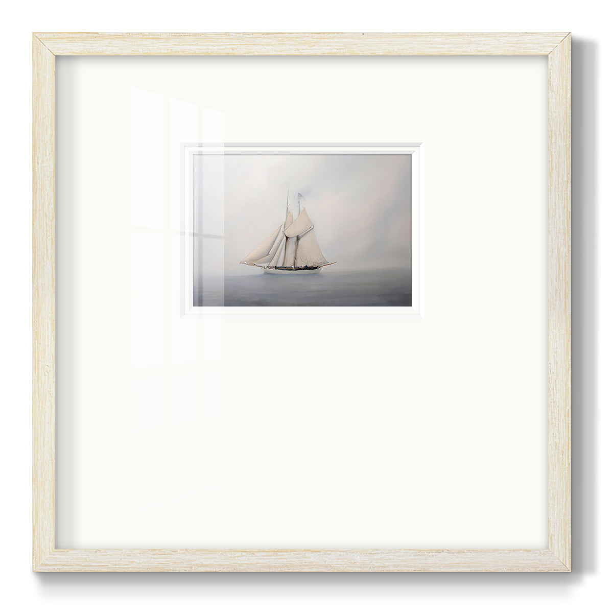 Foggy Sail III Premium Framed Print Double Matboard