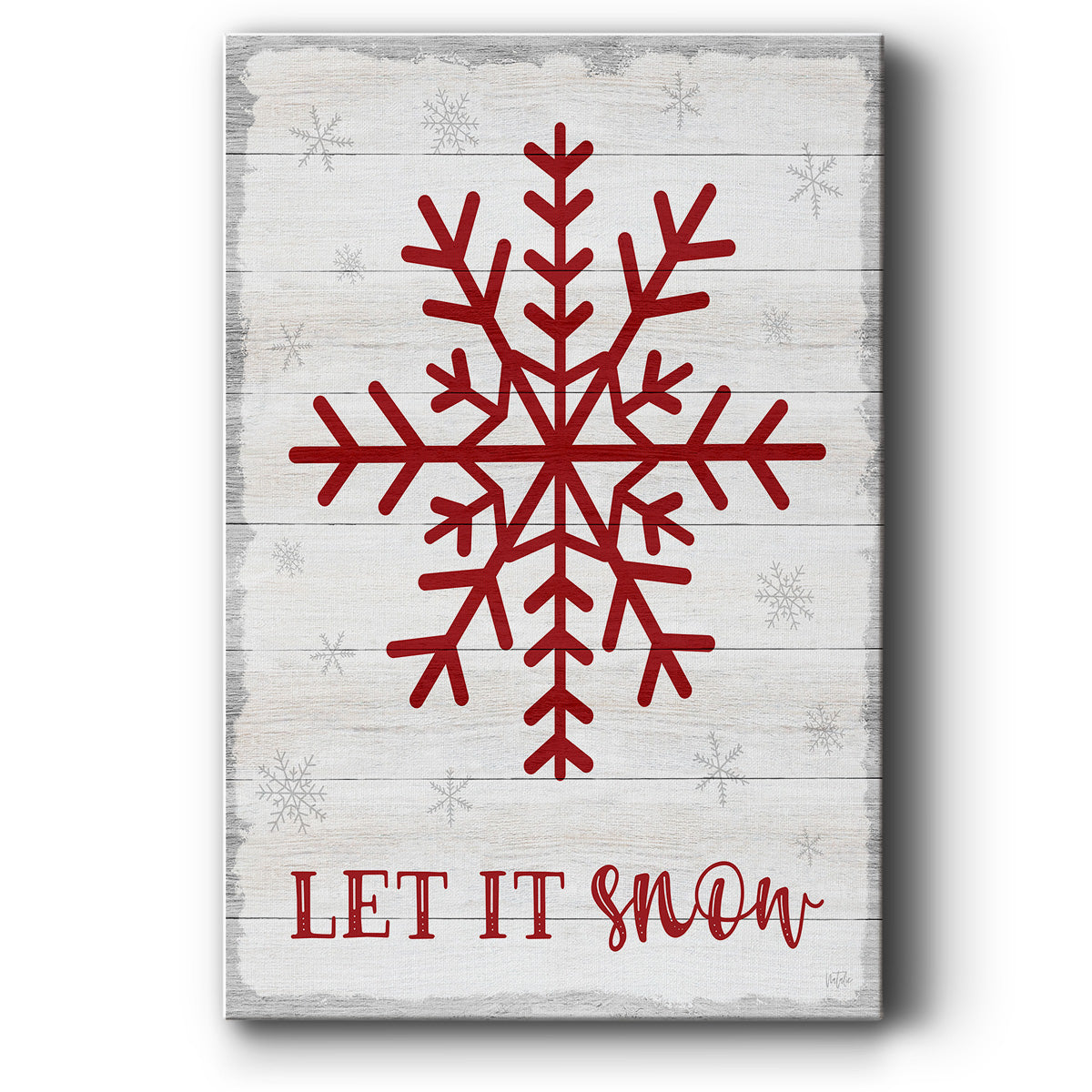 Let It Snow Snowflake - Gallery Wrapped Canvas