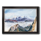 Impressionist alpine mountain landscape by John Singer Sargent printed on canvas in an ornate black frame with gilded inner detail.