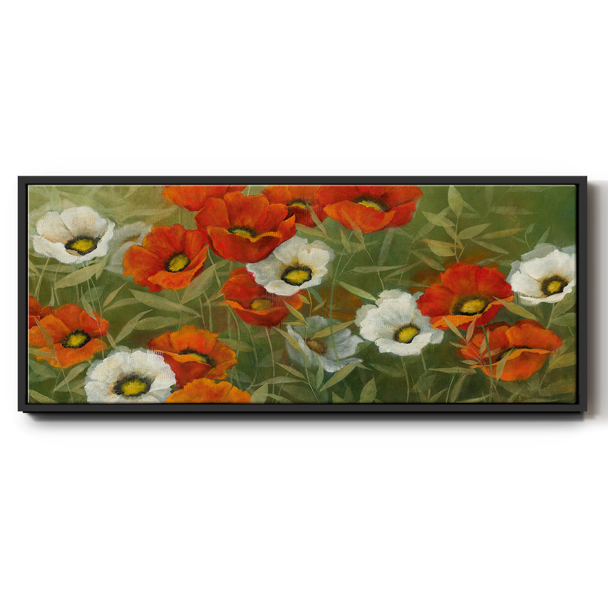 Poppy Symphony - Floater Framed Canvas Print