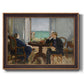Impressionist interior scene by Édouard Manet printed on canvas in an ornate bronzed mahogany wood frame.