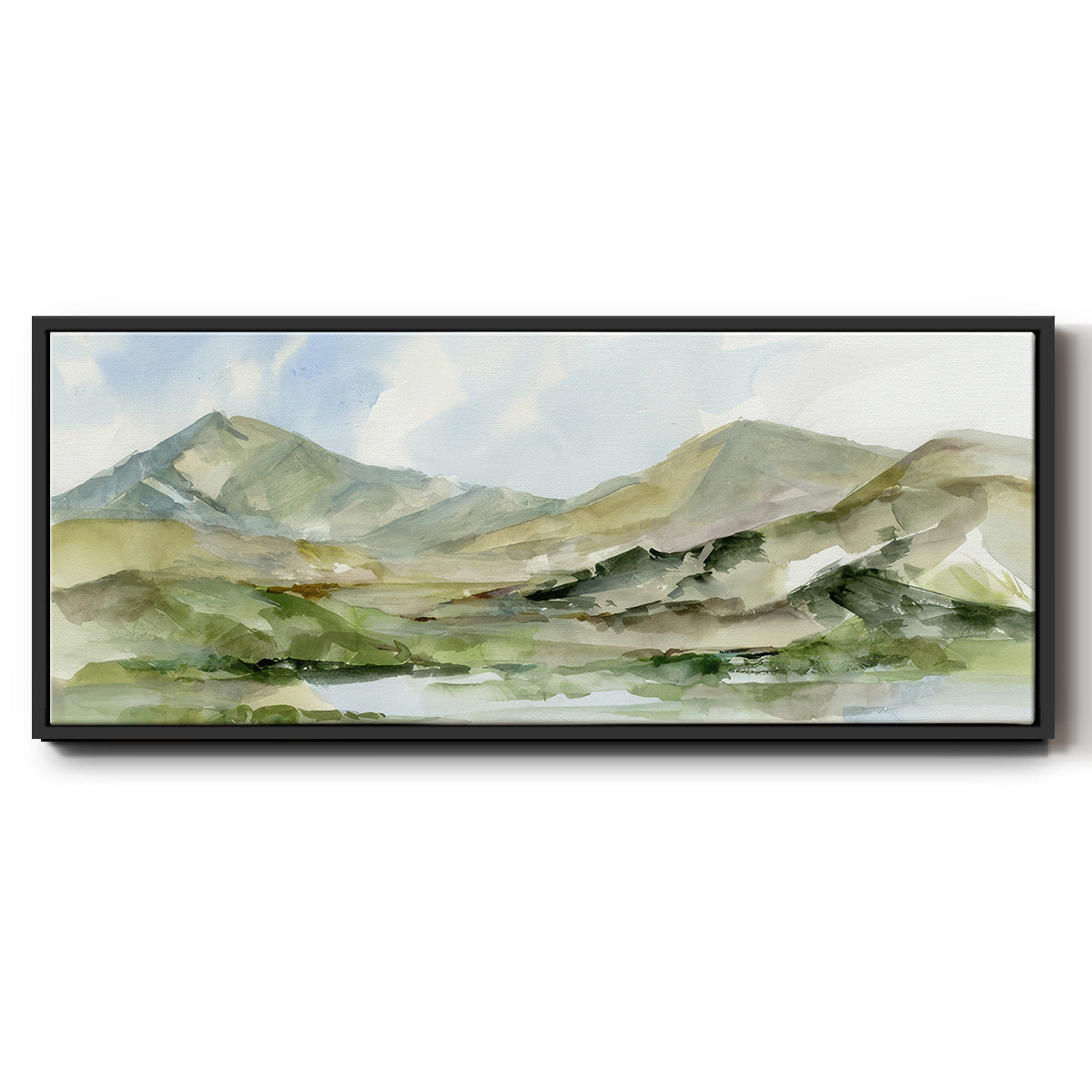 Serene Mountains II - Floater Framed Canvas Print