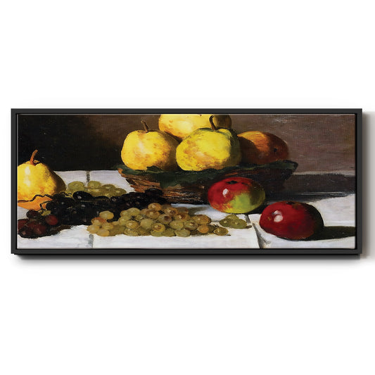 Still Life with Pears and Grapes, 1867 - Floater Framed Canvas Print