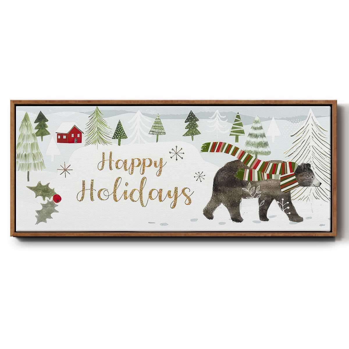 Woodland Christmas Collection D - Floater Framed Canvas Print
