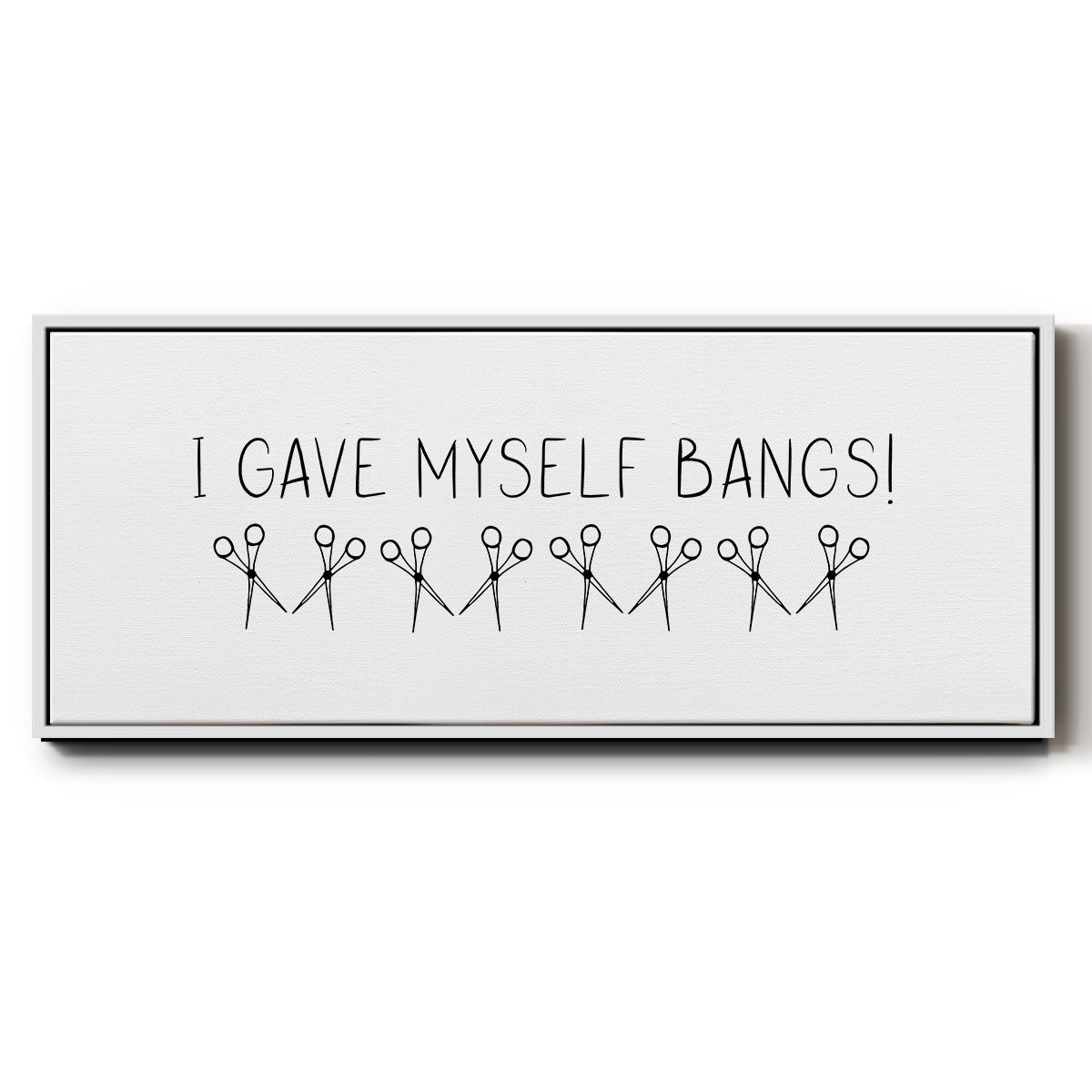 I Gave Myself Bangs! - Floater Framed Canvas Print