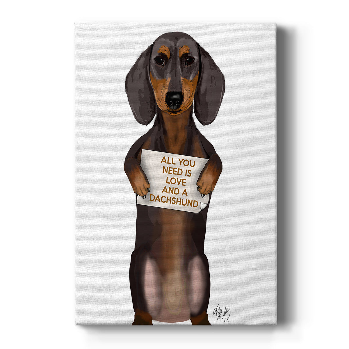 Love and Dachshund Premium Gallery Wrapped Canvas - Ready to Hang