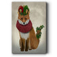 Christmas Holly and Ivy Fox - Gallery Wrapped Canvas