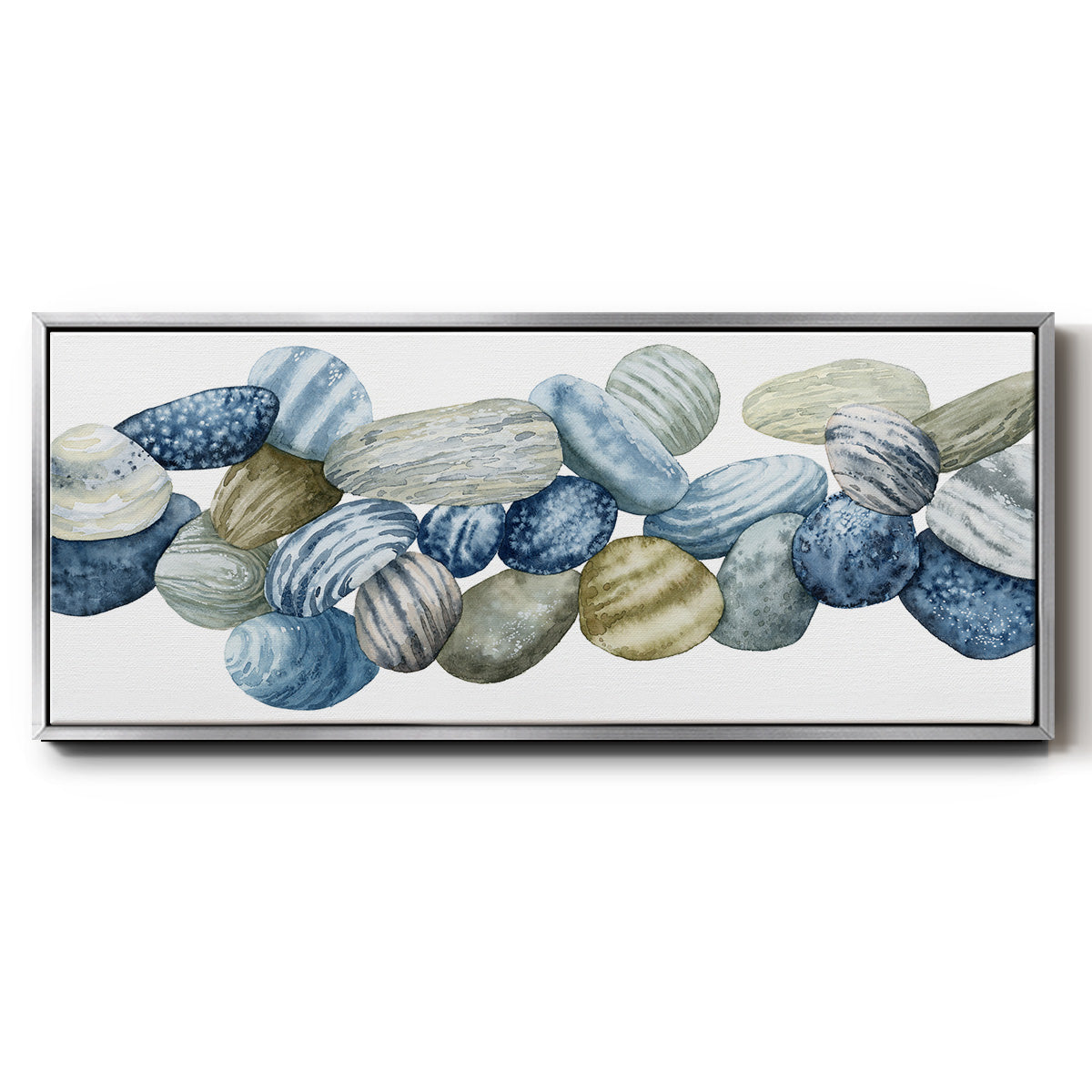 Found Pebbles III - Floater Framed Canvas Print