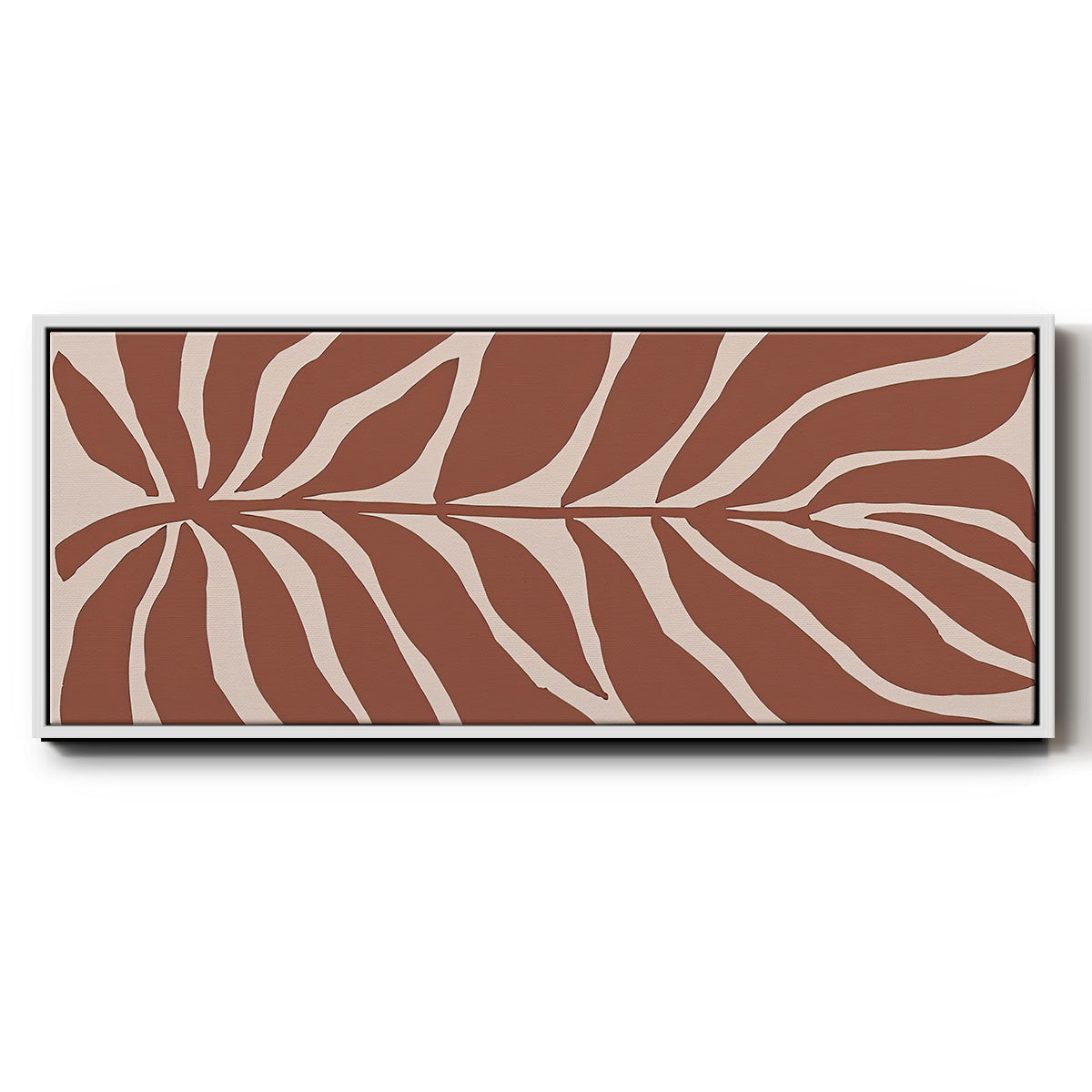 Terra Cotta Block Palms I - Floater Framed Canvas Print